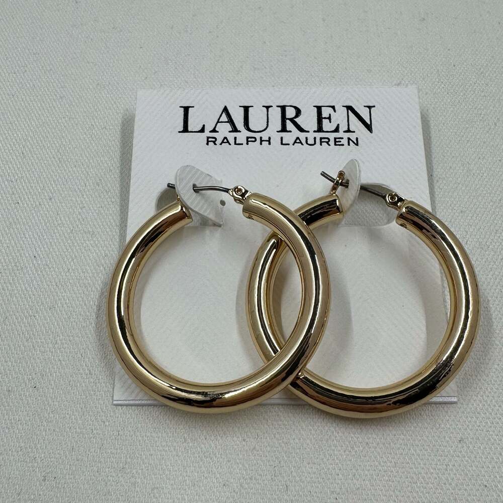 Lauren Ralph Lauren Gold-Tone Chunky Hoop Earrings